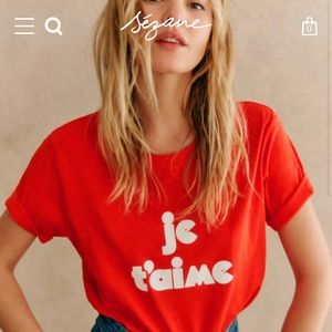 🇫🇷SELL BY AUGUST 7! Je t’aime T-Shirt - pink création - Sézane ❤️❤️❤️